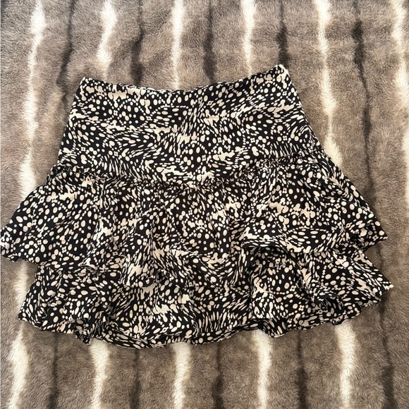 Anthropologie Maeve Tiered Mini Skirt New Size 10 Black White ANTHRO - Picture 4 of 12